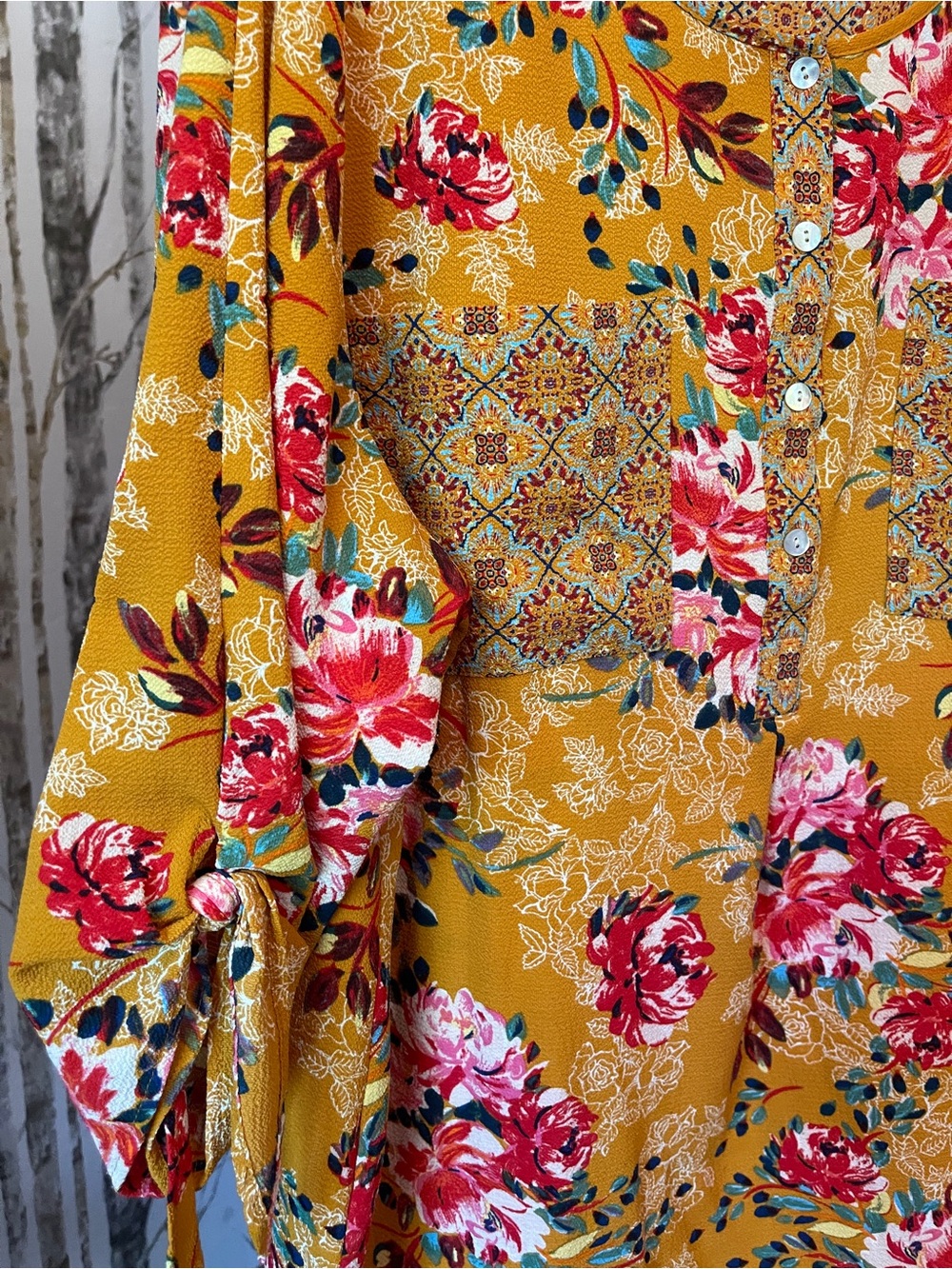 Anthropologie Fig & Flower Floral Tunic — Women’s 3X - Picture 4 of 6